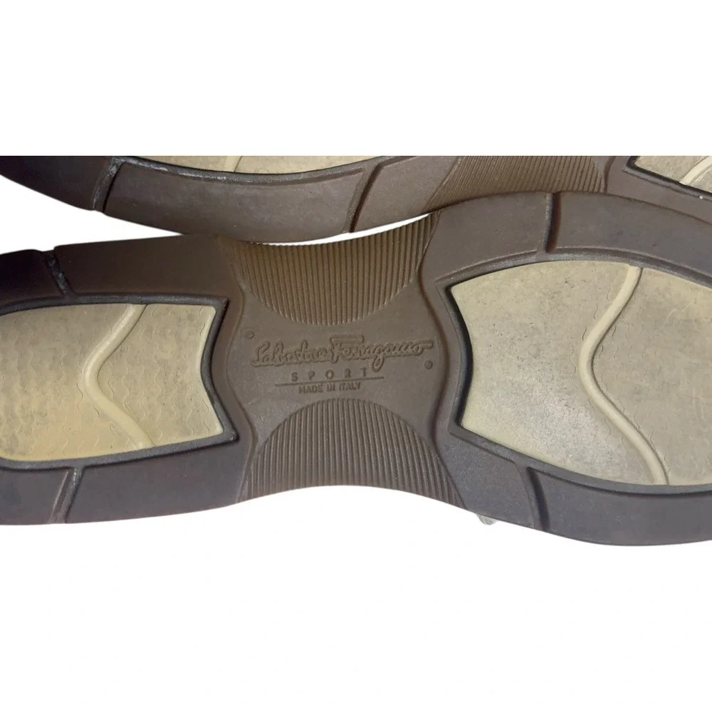 Salvatore Ferragamo Beige Leather Driver‎ Loafers Men's 8 US Made in Italy